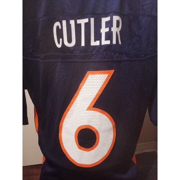 NFL Denver Broncos Jersey Mens Medium M Blue Orange Reebok Logo Jay Cutler #6 - Picture 7 of 11